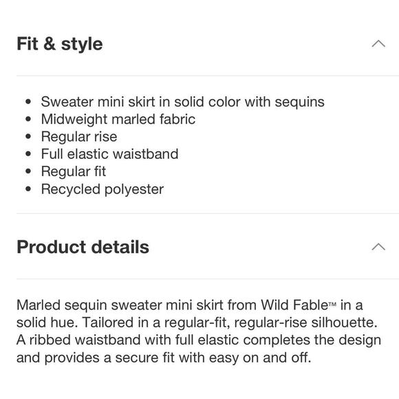 Wild Fable Sequin Set Sweater Mini Skirt & Halter - Brown Women's XXL NWT - Picture 3 of 9